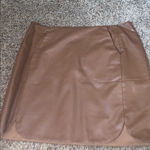 Leather mini skirt